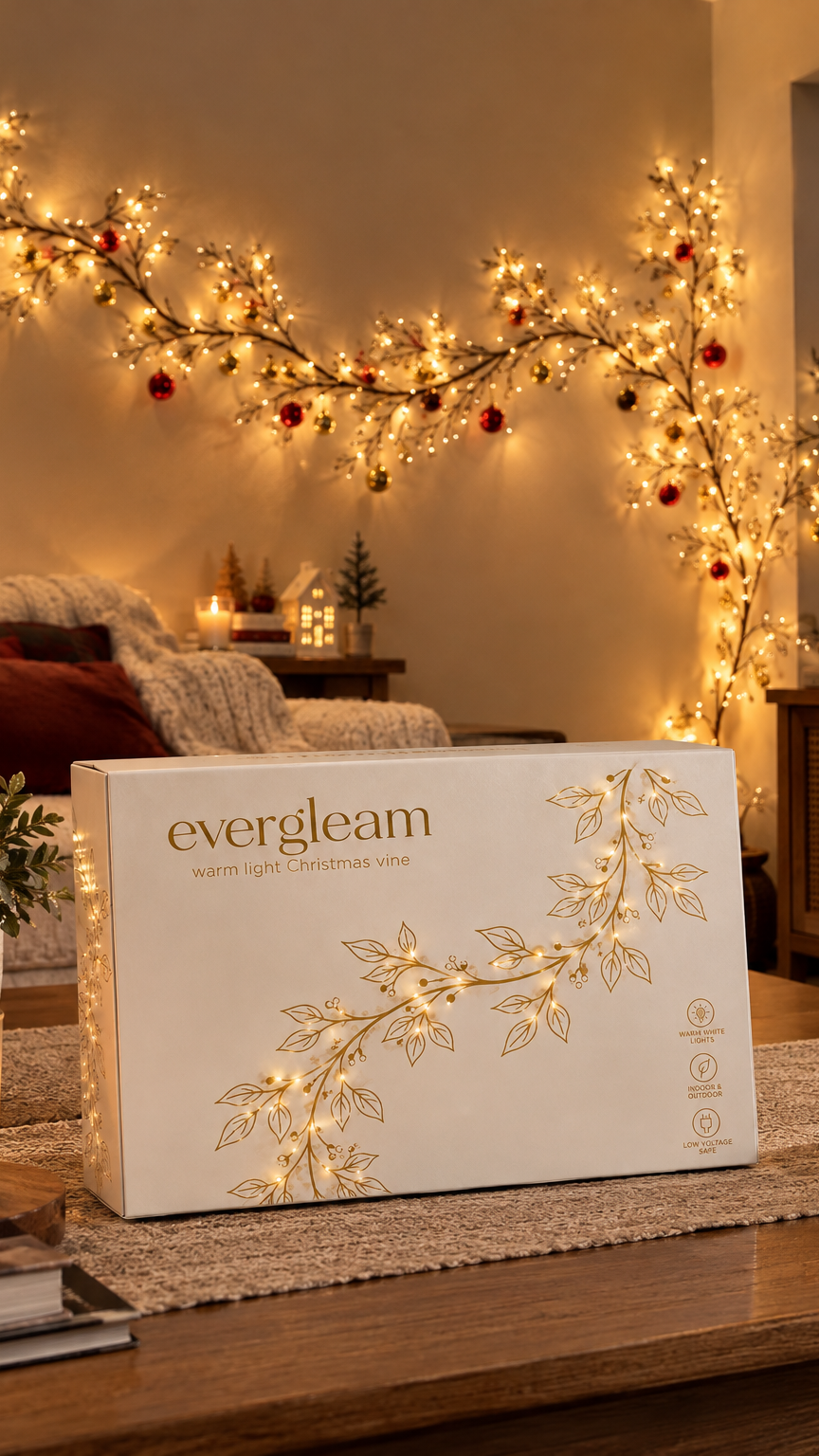 EverGleam Warm Light Christmas Vine